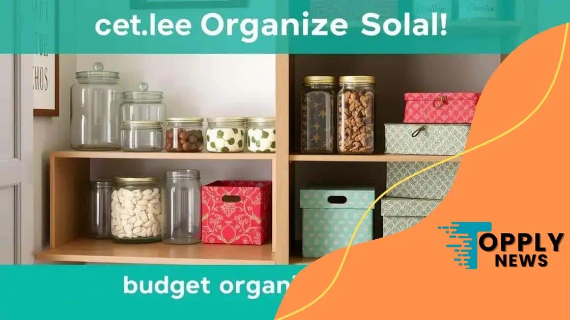 Budget-friendly organization ideas